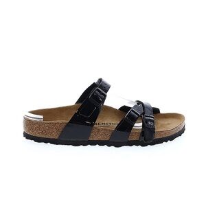 Birkenstock Franca in black patent, size 38